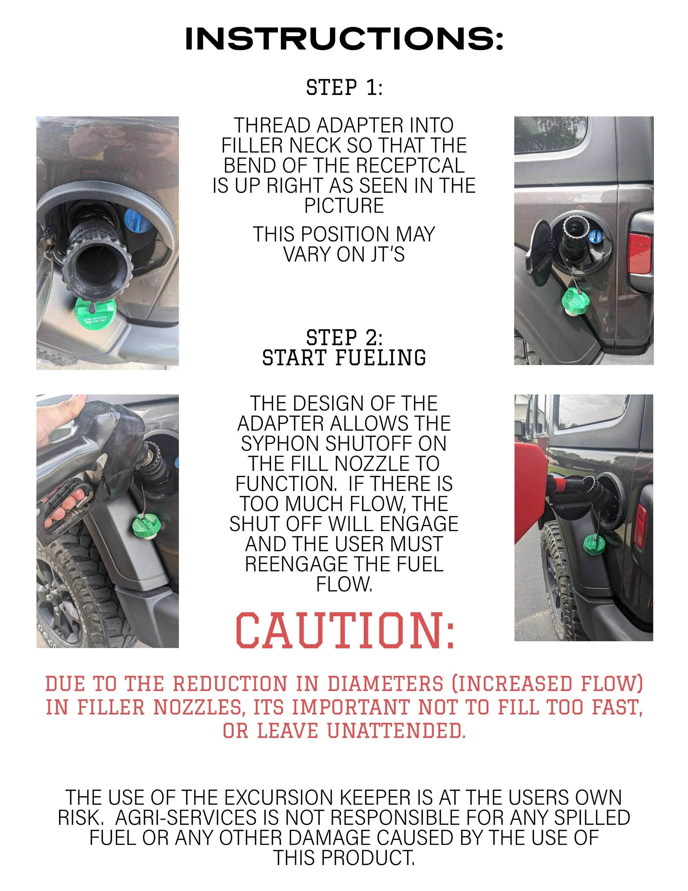 Jeep Wrangler JL Filler Neck Adapter EXCURSION KEEPER PG2