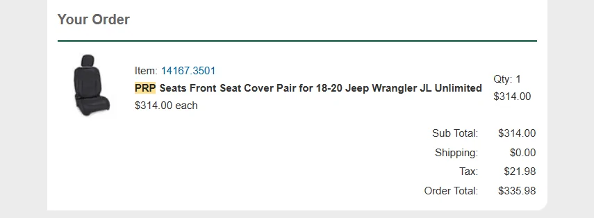 Jeep Wrangler JL JL Seat Covers 1689711501914
