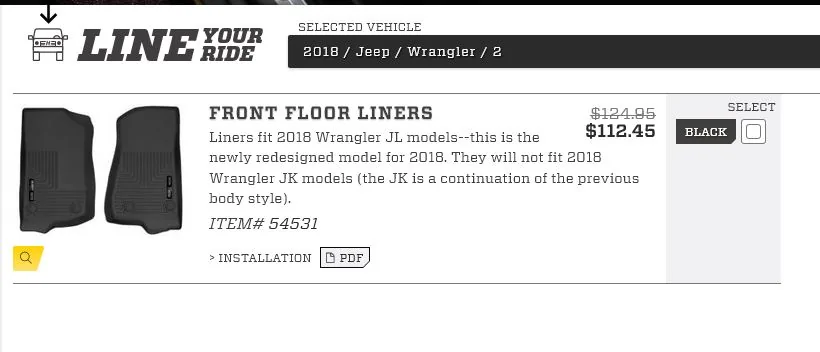 Jeep Wrangler JL Item SOLD mats