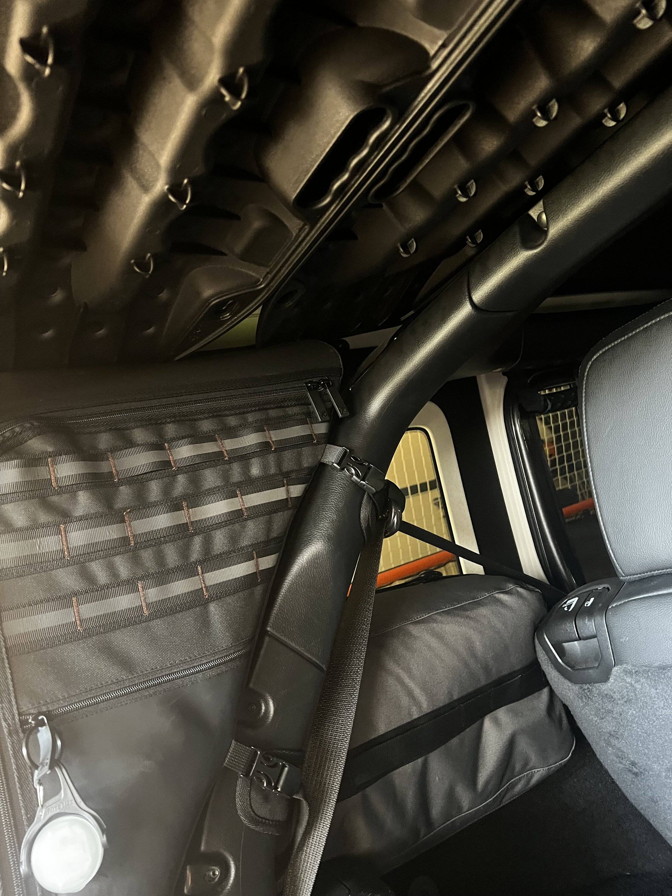 Jeep Wrangler JL Cool interior storage for 2 MaxTrax boards IMG_4244