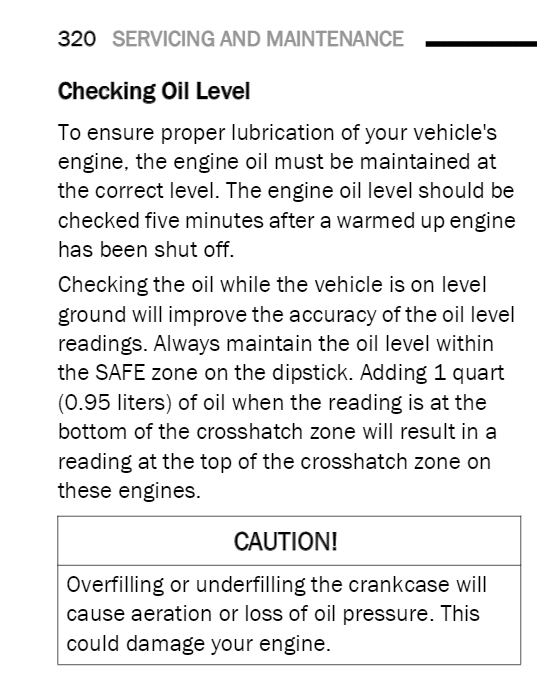 Jeep Wrangler JL Oil level info. 1692805197042