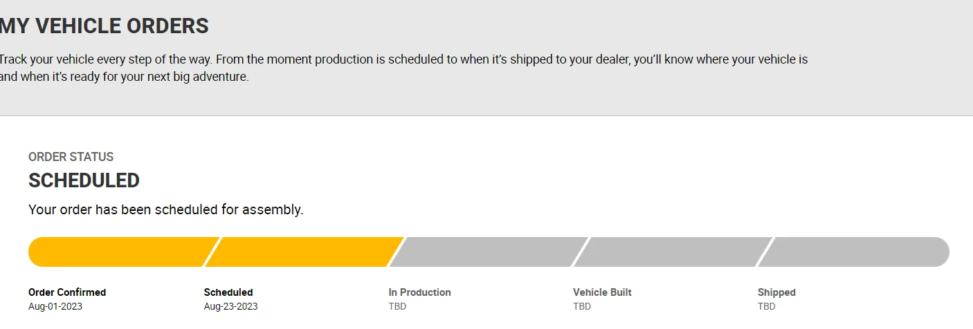 Jeep Wrangler JL 2024 Willys Order order status J