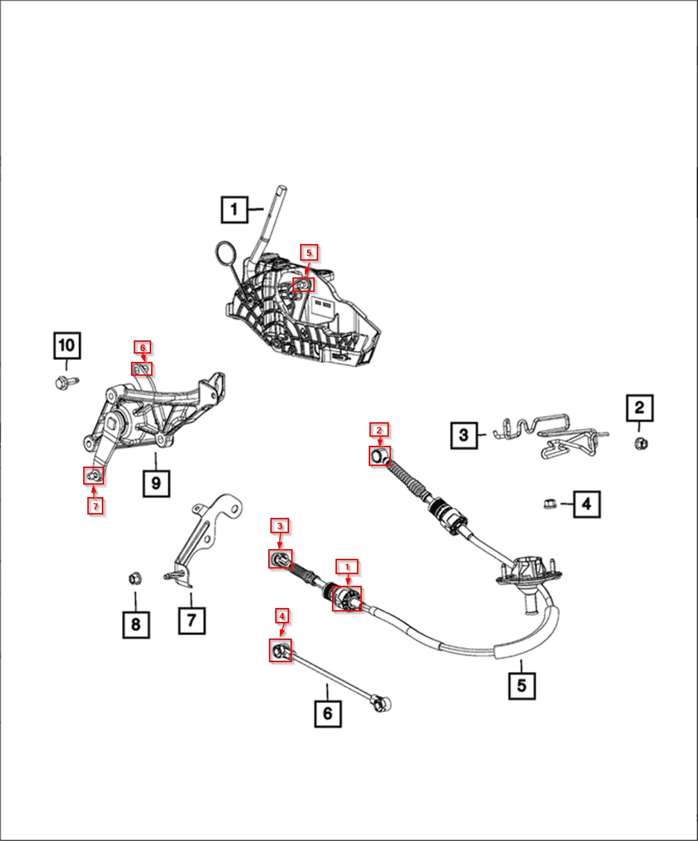 Jeep Wrangler JL 2019 JLUR 3.6 Transfer Case Shift Cable [68281541AC] Replacement help 1693021286428