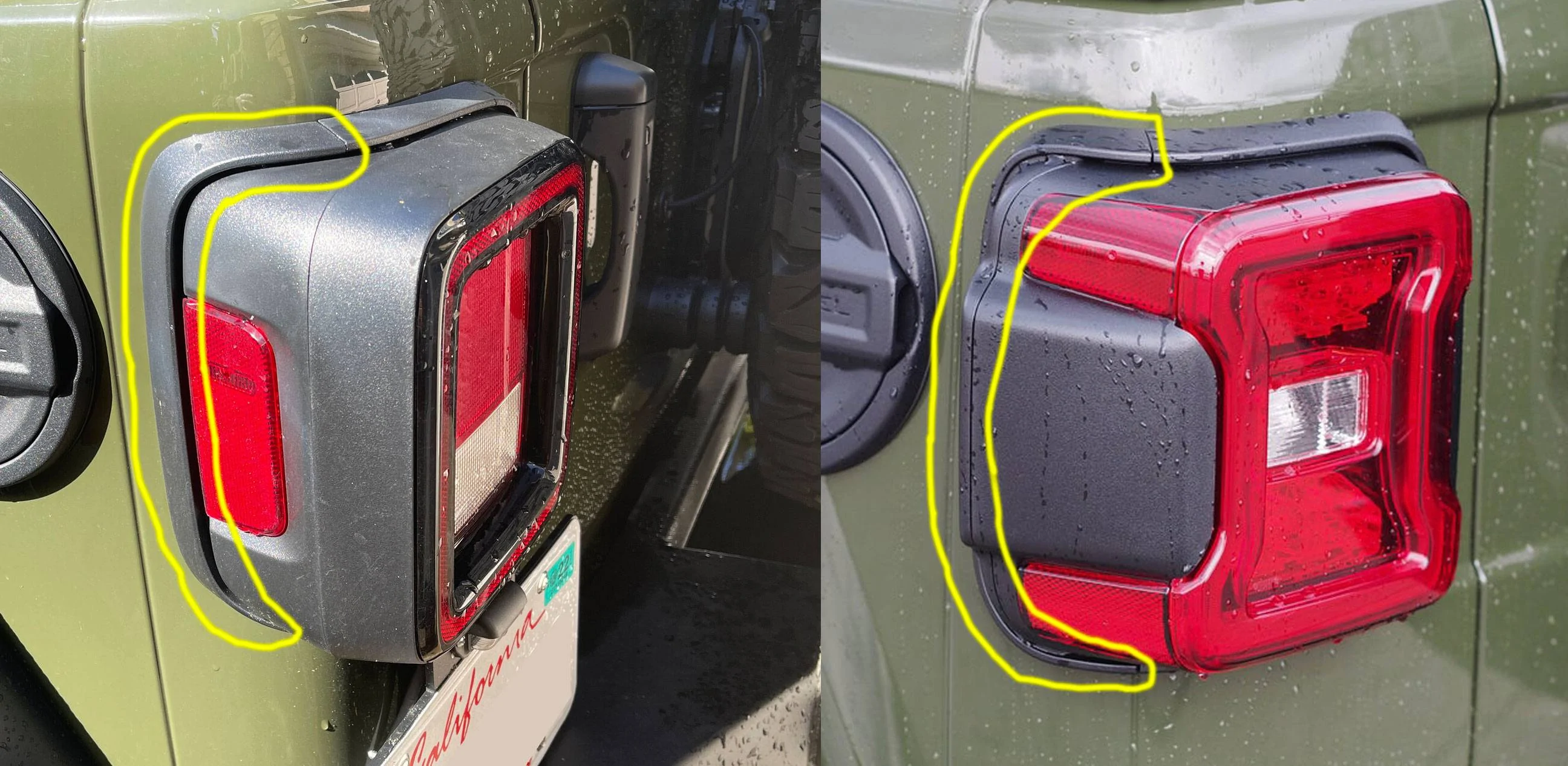 Jeep Wrangler JL Extreme Recon Tail Light Extensions OEM-Tails-COMP