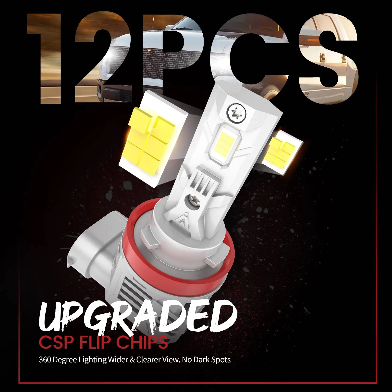 Jeep Wrangler JL The Upgraded LED Solution for Halogen Headlights photo2-lasfit led bulb-LAair H11 LED Bulb 12pcs