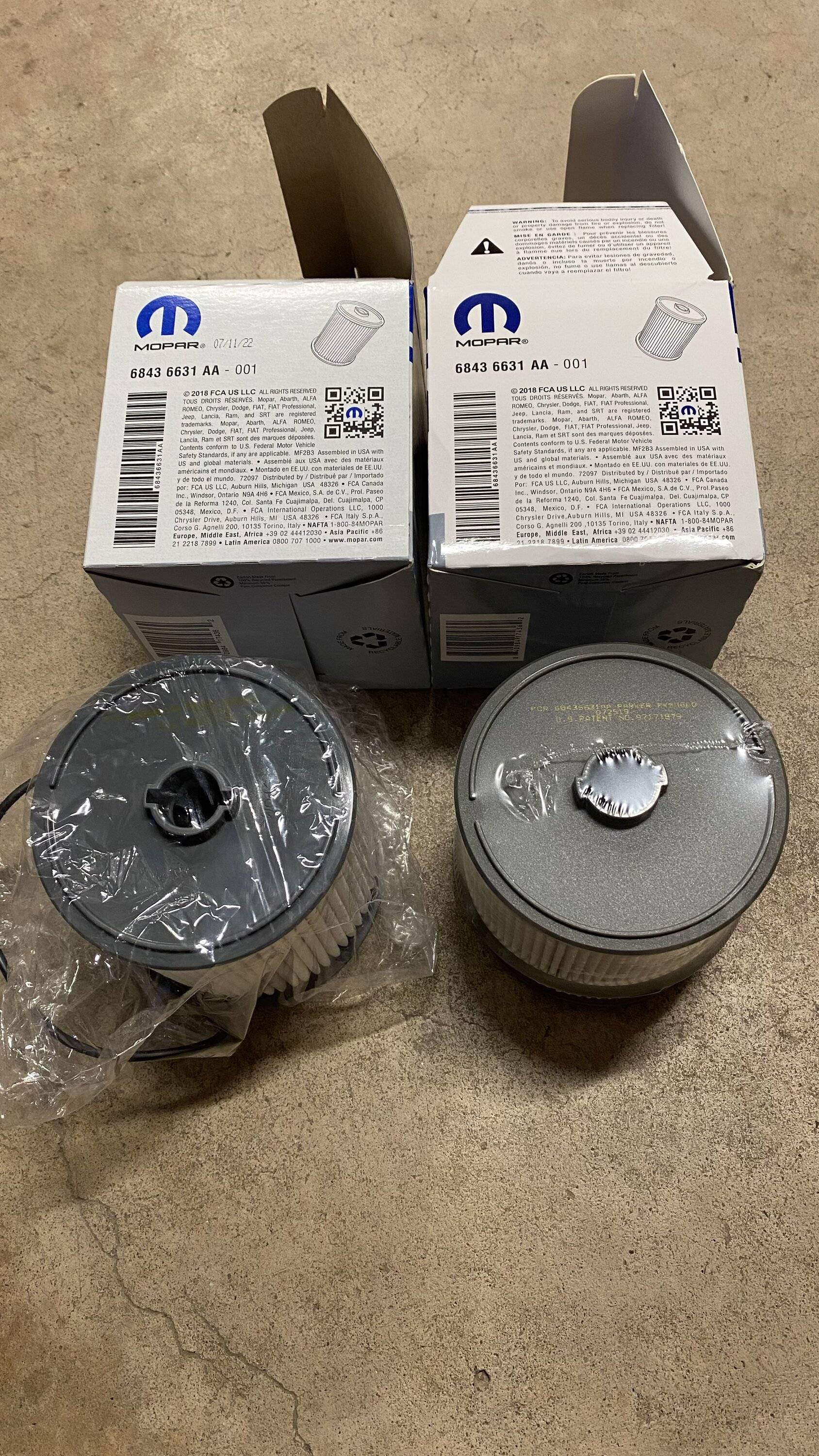 Jeep Wrangler JL Ecodiesel Mopar fuel filter comparison IMG_8574