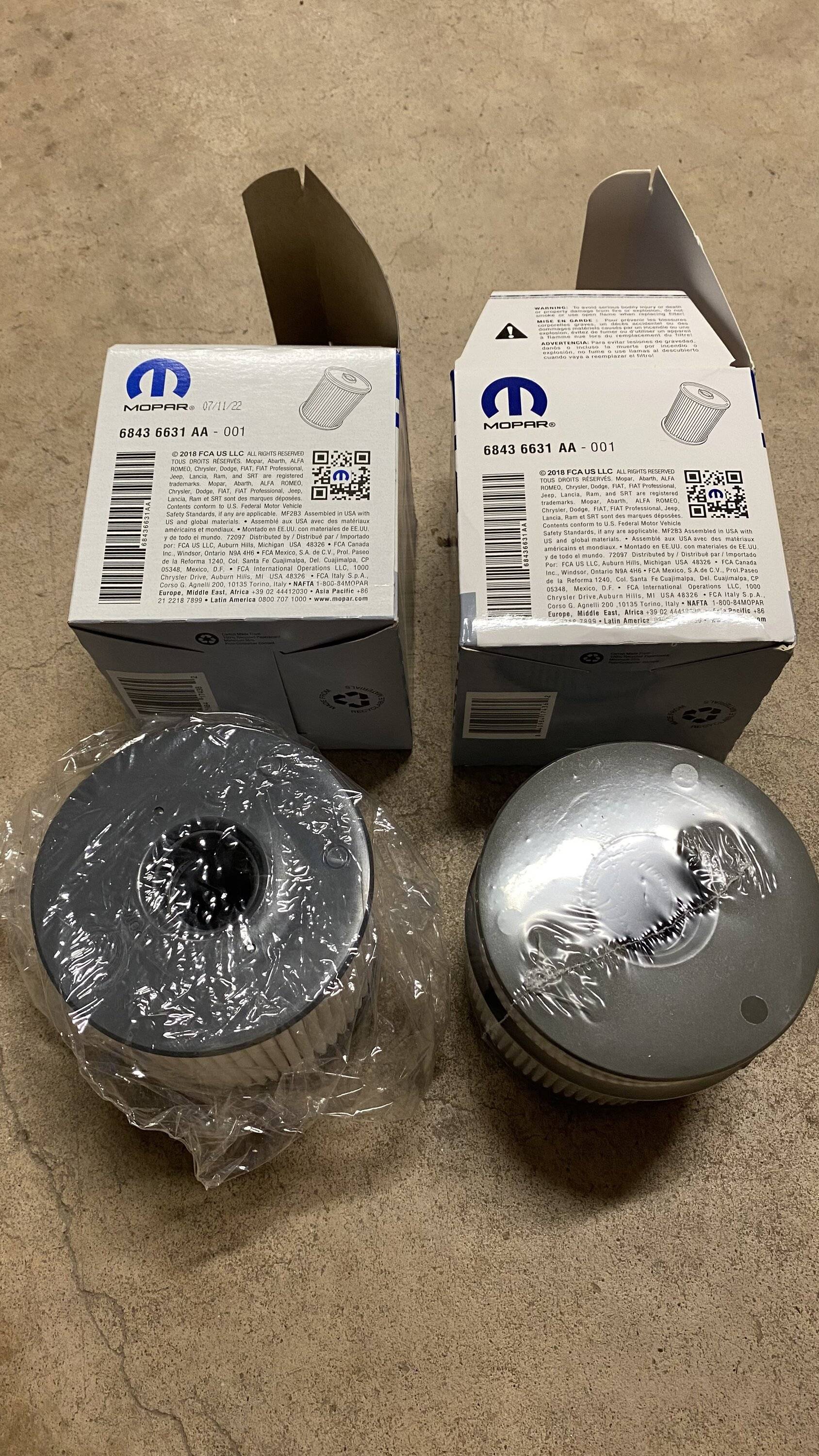 Jeep Wrangler JL Ecodiesel Mopar fuel filter comparison IMG_8575