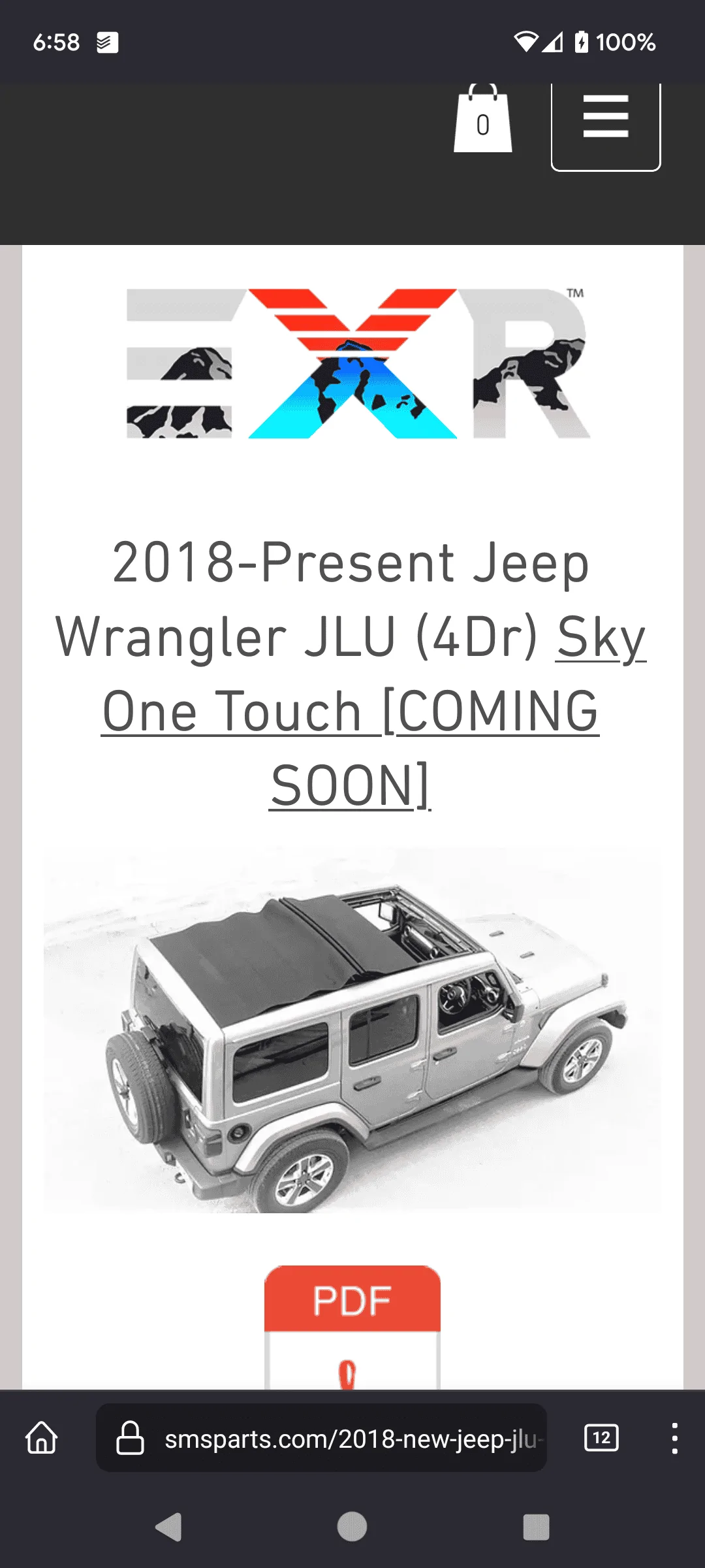 Jeep Wrangler JL Sky One-Touch Top Roof Rack Options (2020) 1000011110