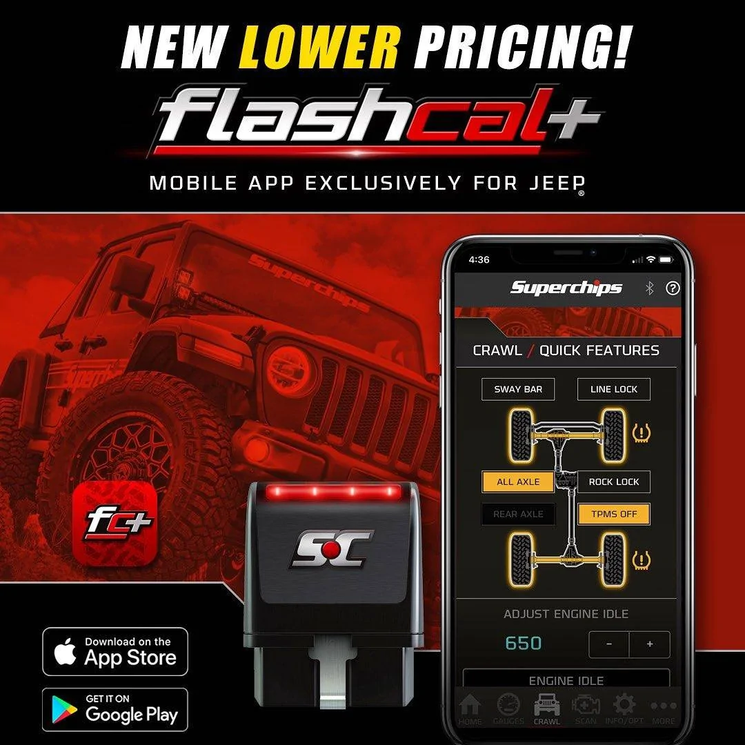 Jeep Wrangler JL New LOWER Pricing on Flashcal+! fcplus_dro