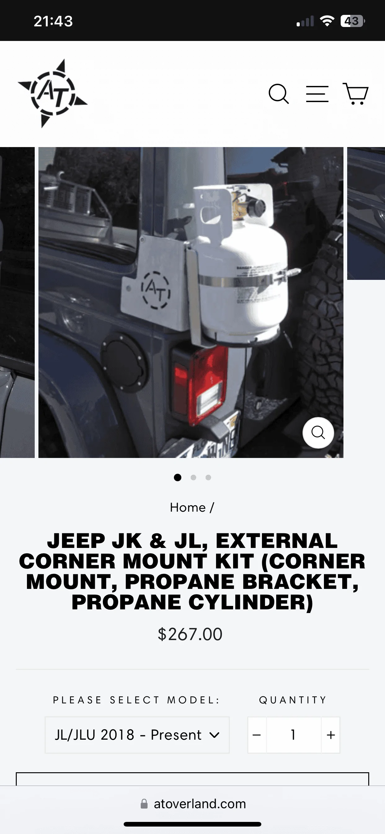 Jeep Wrangler JL AT Overland Propane tank mount IMG_0348