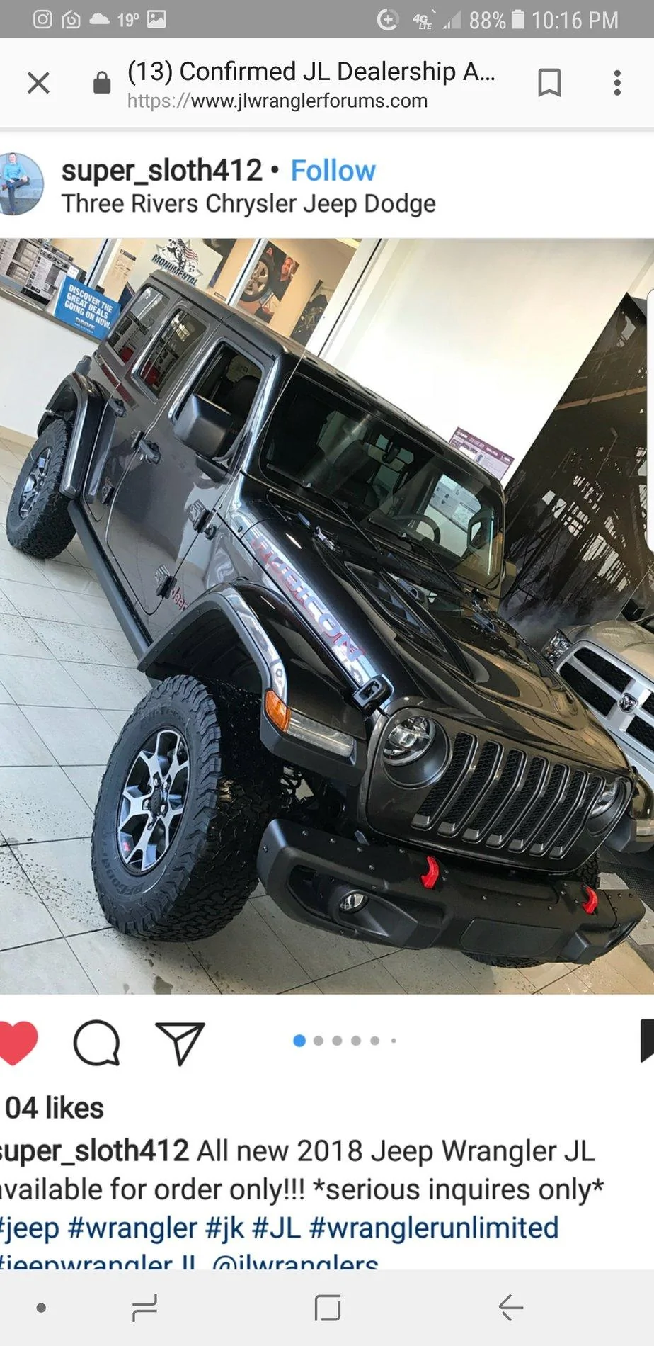 Jeep Wrangler JL GRANITE CRYSTAL METALLIC Wrangler JL Club Screenshot_20180103-221641