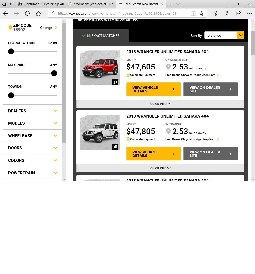 Jeep Wrangler JL Confirmed JL Dealership Arrivals fredbeans