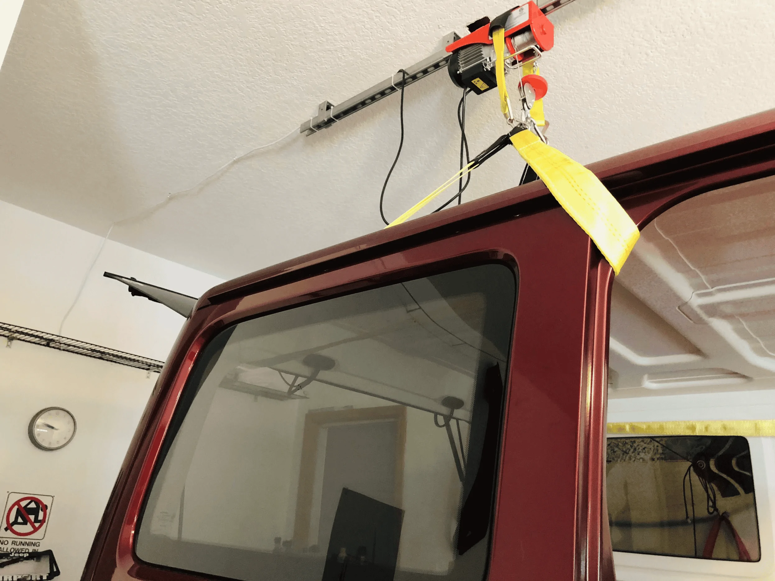 Jeep Wrangler JL DIY Hardtop Hoist Garage Setup Complete 1696004106651
