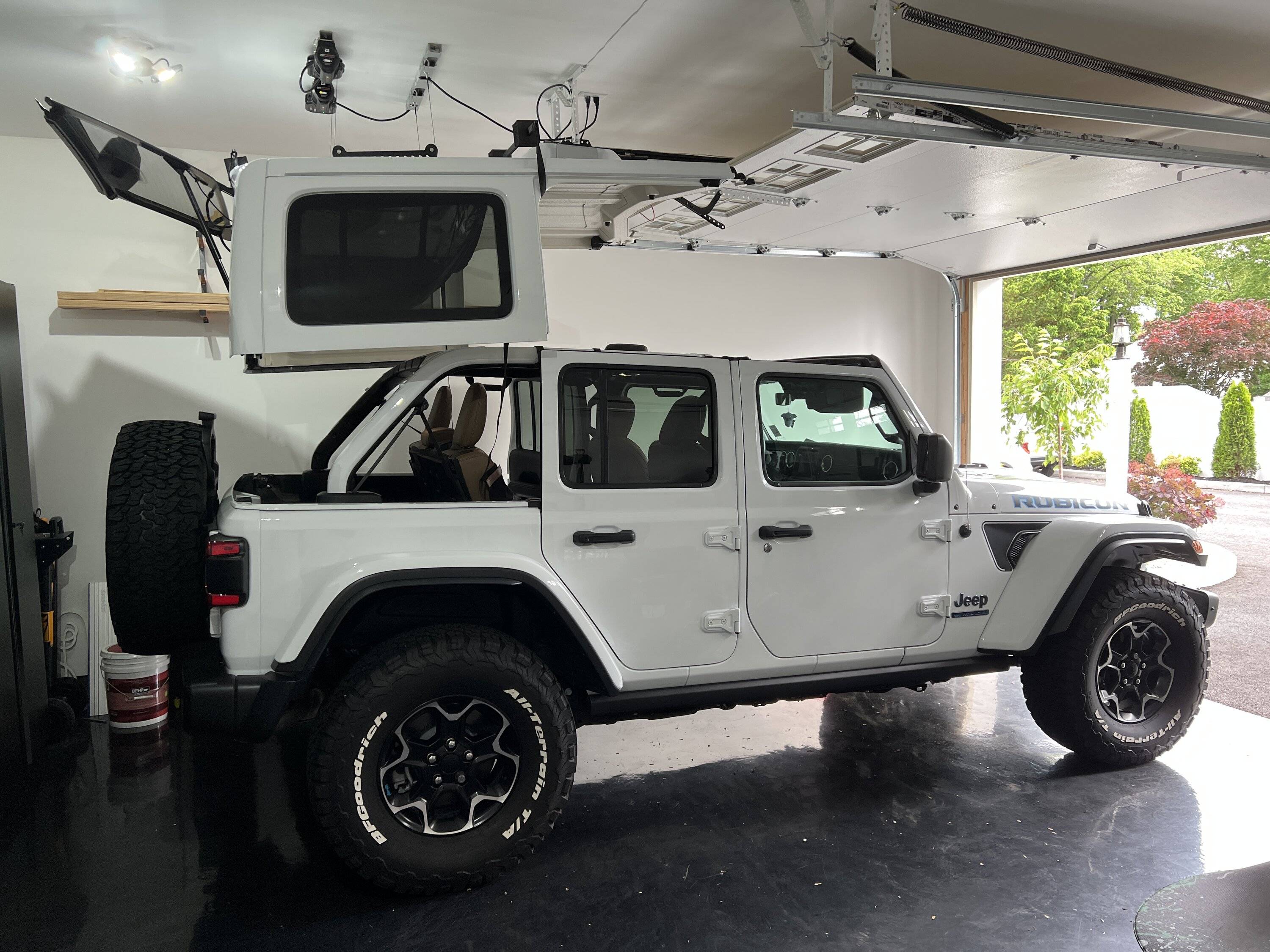 Jeep Wrangler JL DIY Hardtop Hoist Garage Setup Complete IMG_2174