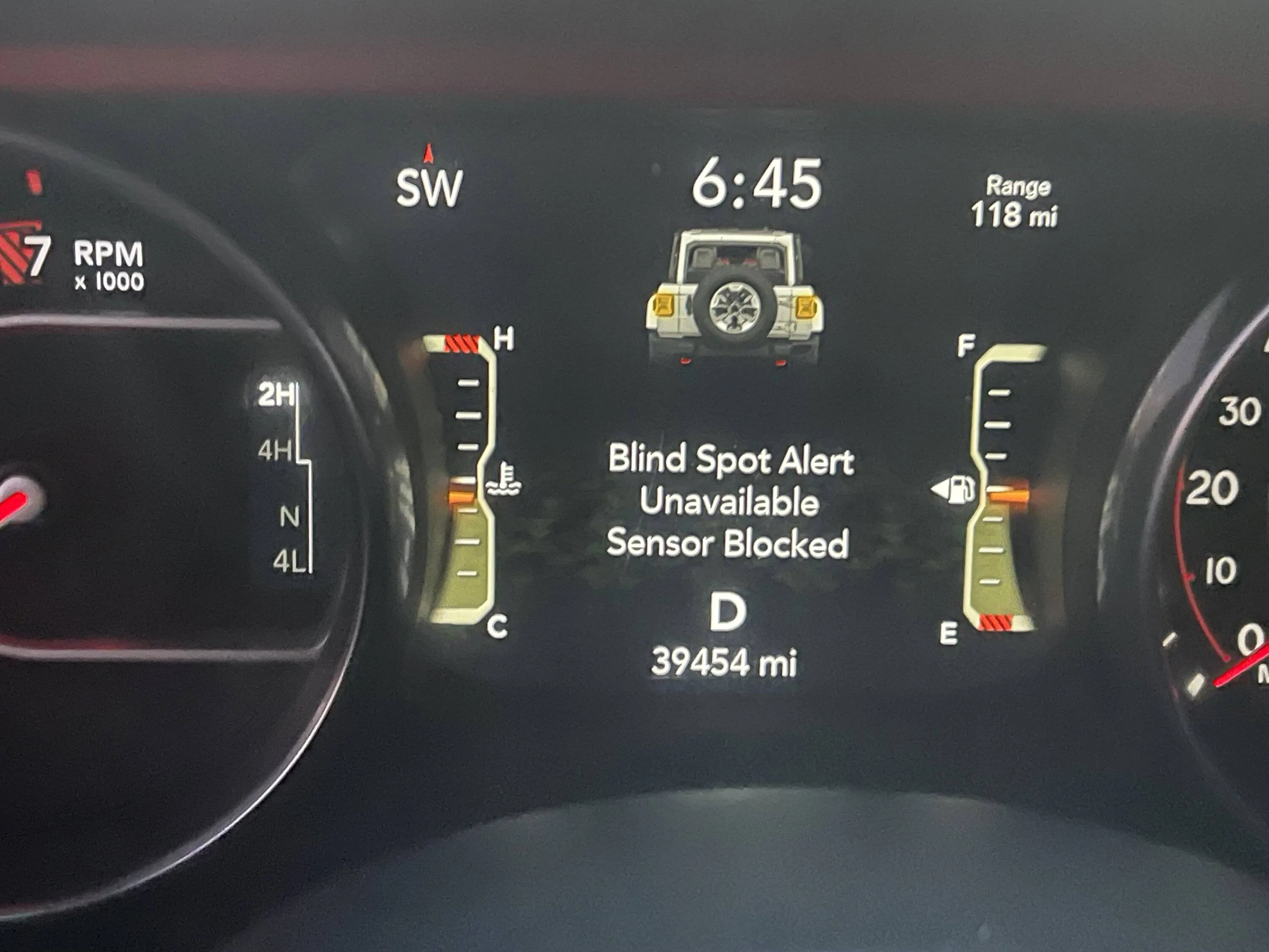 Jeep Wrangler JL Blind Spot Detection Unavailable Error IMG_2748