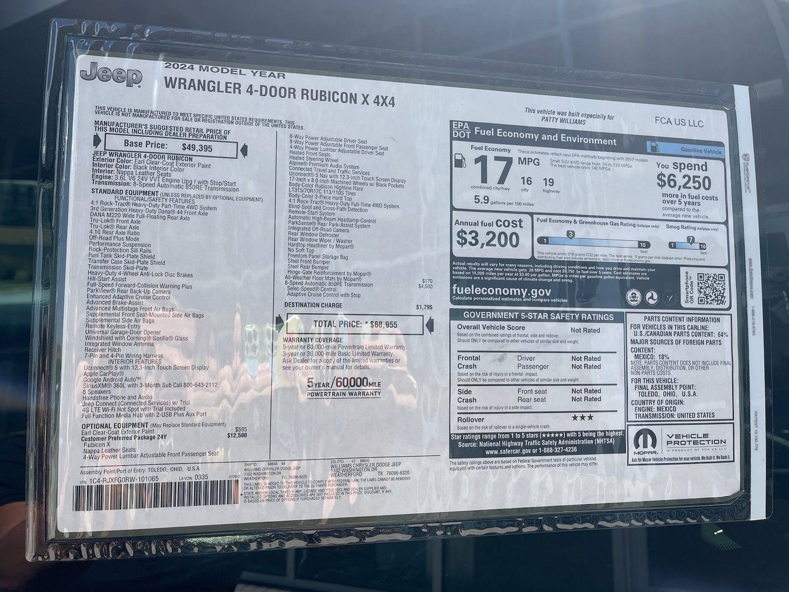 Jeep Wrangler JL 2024 Rubicon X with Y24 package IMG_20231018_140309