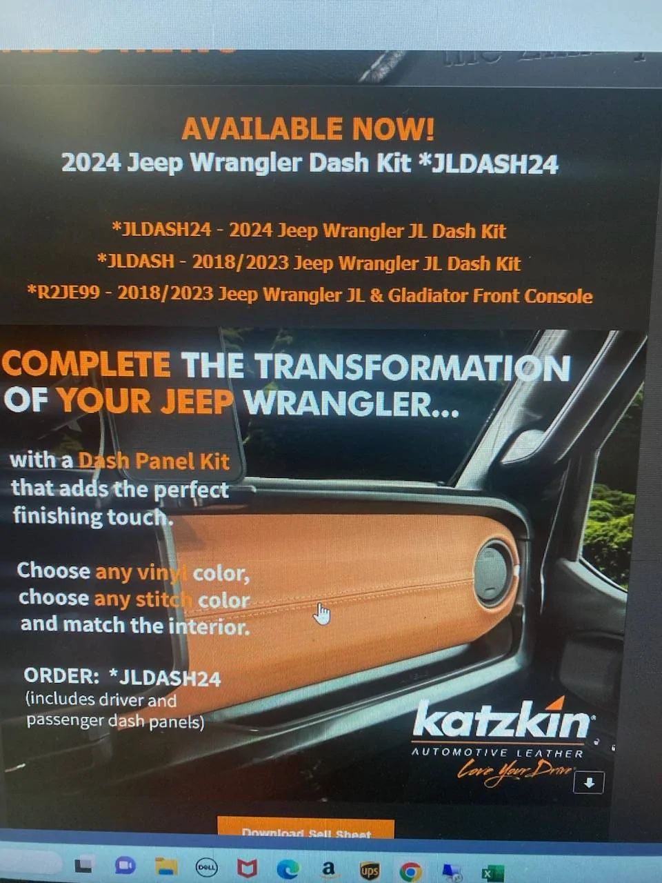 Jeep Wrangler JL Leather dash now offered from Katzkin IMG_20231101_085127