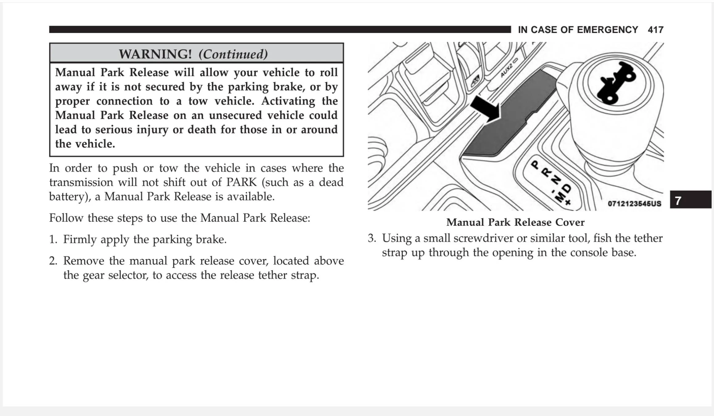 Jeep Wrangler JL Park Release Cover - part number? Jeep wrangler jl park release cover pic