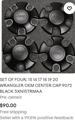 Jeep Wrangler JL Dust caps for winter wheels 1700519273152