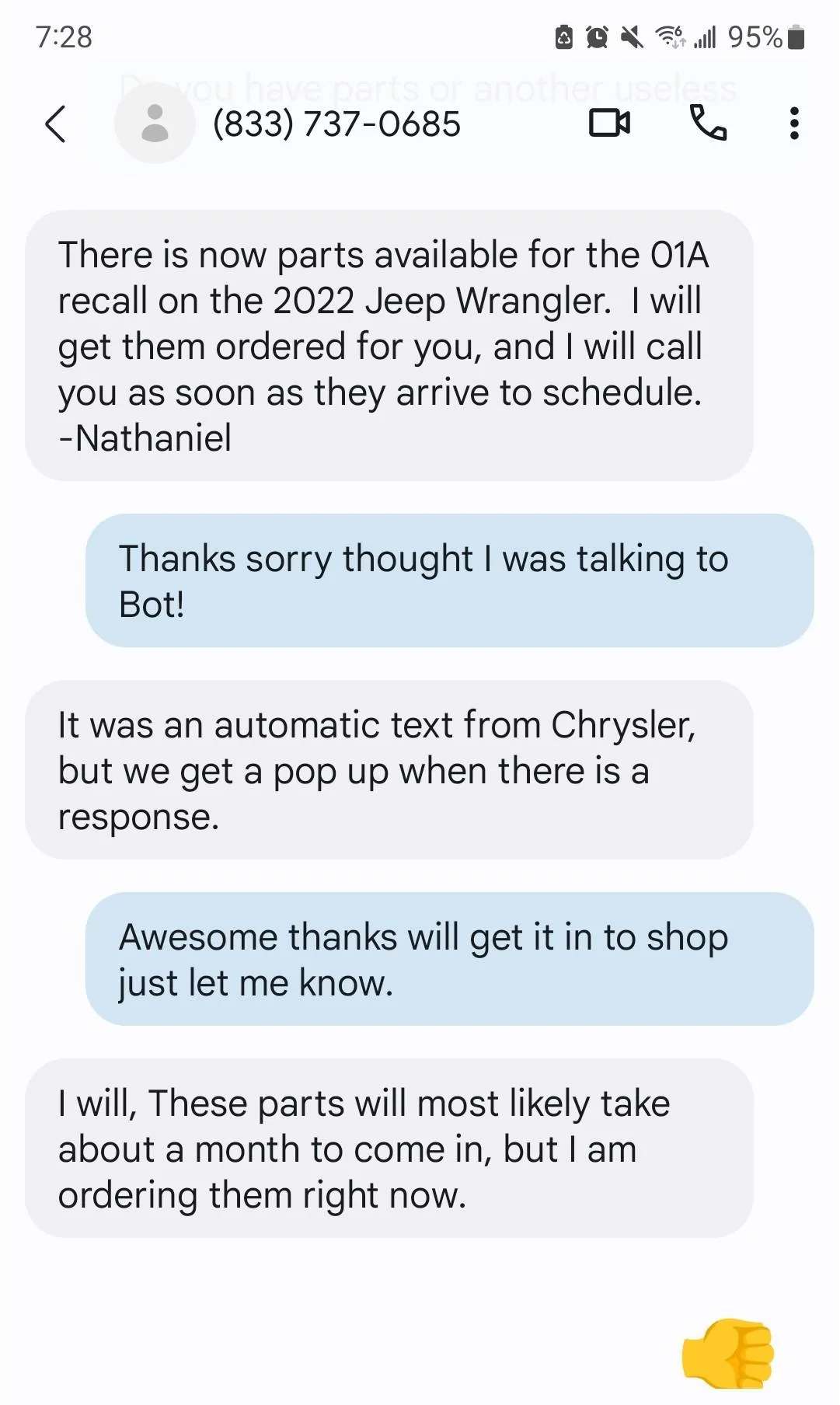 Jeep Wrangler JL Z96 recall Screenshot_20231124_192835_Messages