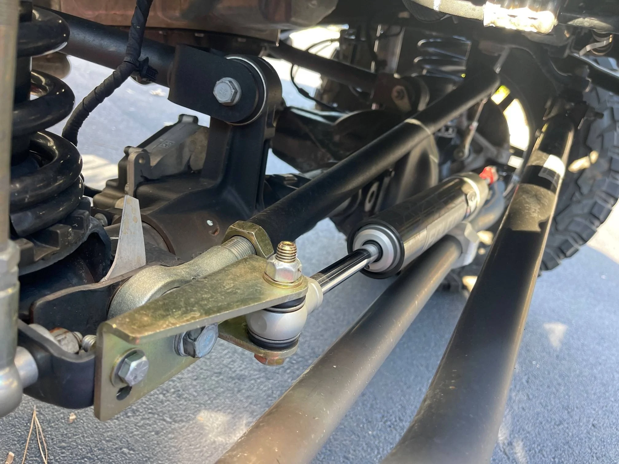 Jeep Wrangler JL Clayton steering stabilizer relocation bracket SS2