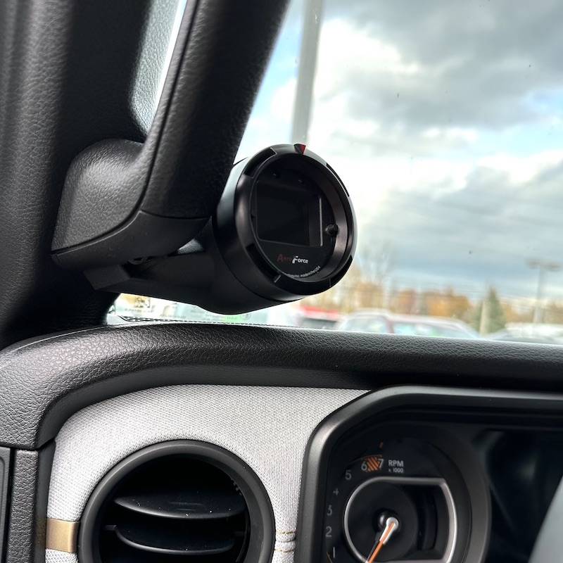 Jeep Wrangler JL 2024 JL/JT refresh gauge pod AeroForce Jeep Wrangler : Gladiator Single A-Pillar Lower Gauge Pod 2024 to present from below
