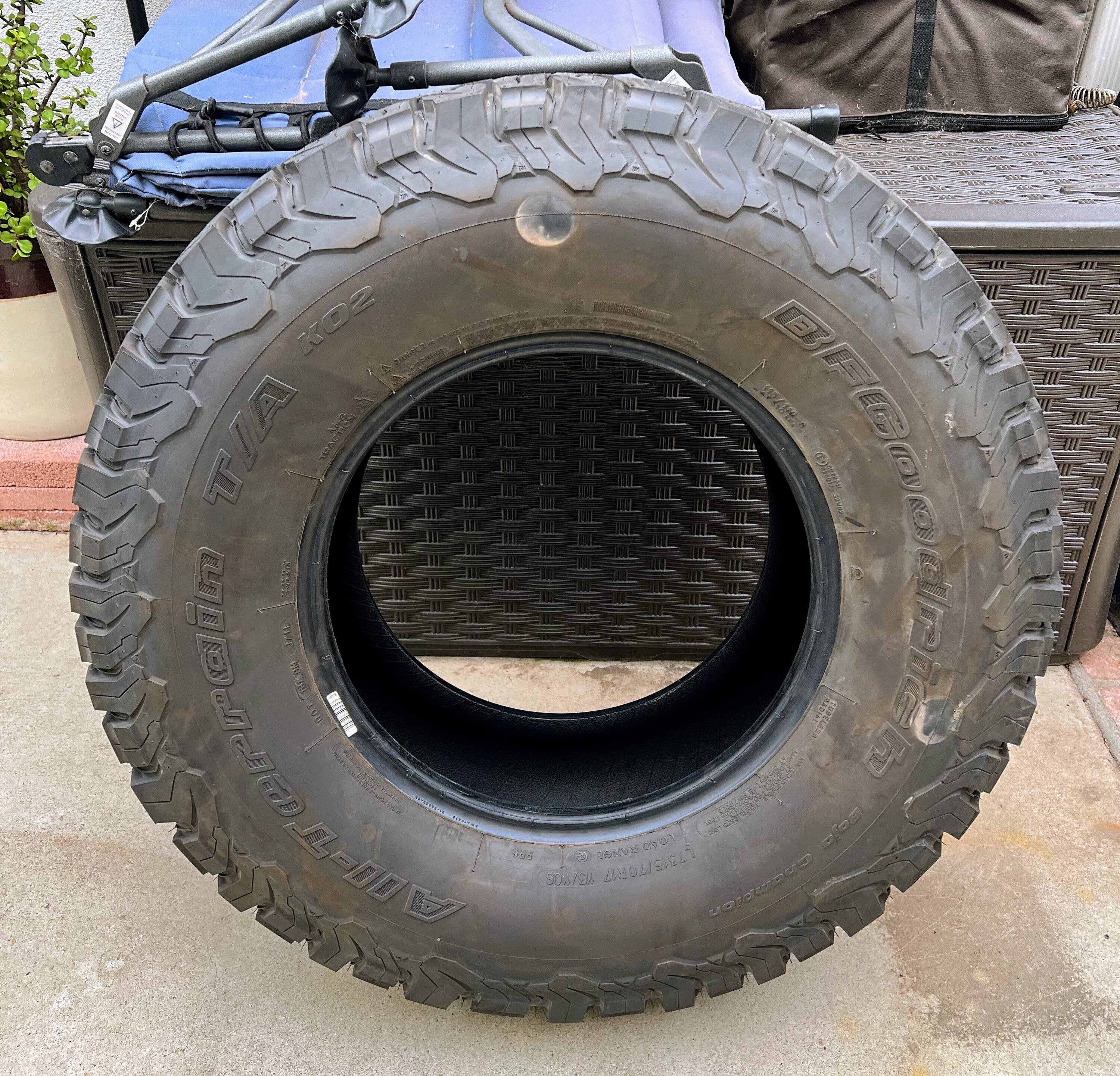 Jeep Wrangler JL Single BFG K02 315/70-17 IMG_5520