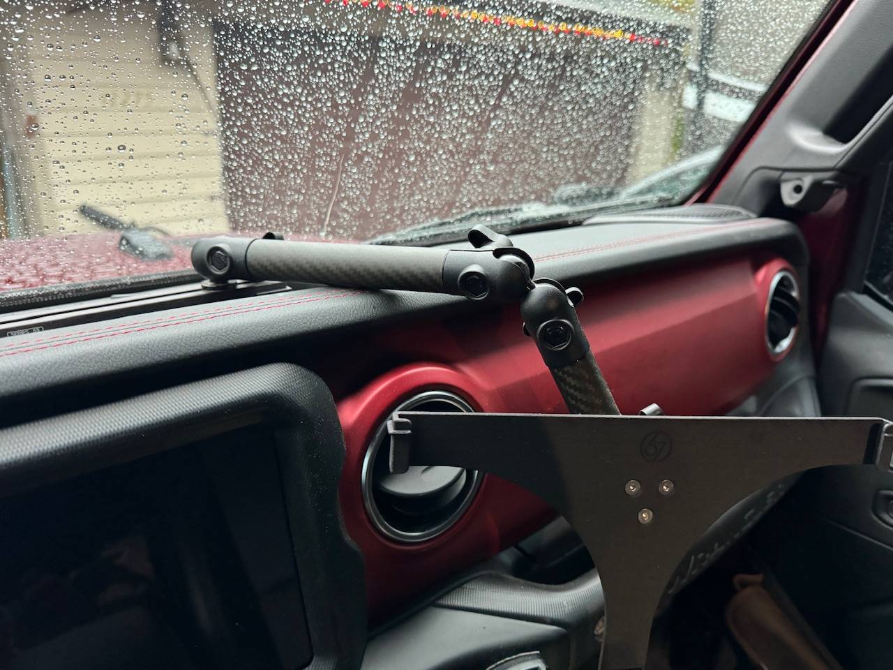 Jeep Wrangler JL Phone mount arm comparisons RAM vs 67D vs Bulletpoint IMG_5384