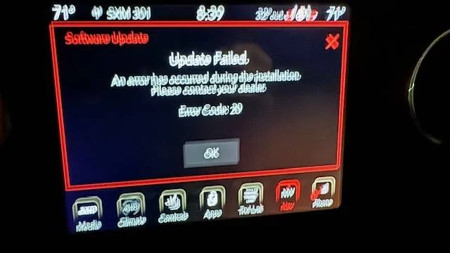 Jeep Wrangler JL Uconnect update error error