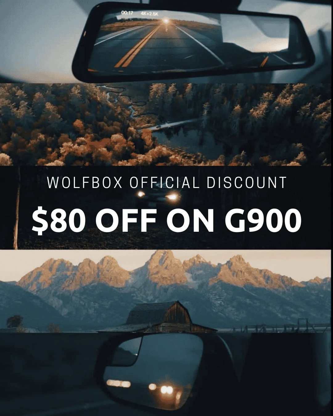 Jeep Wrangler JL WOLFBOX OFFICIAL DISCOUNT: $80 OFF ON G900 MIRROR DASHCAM WOLFBOX OFFICIAL DIACOUNT