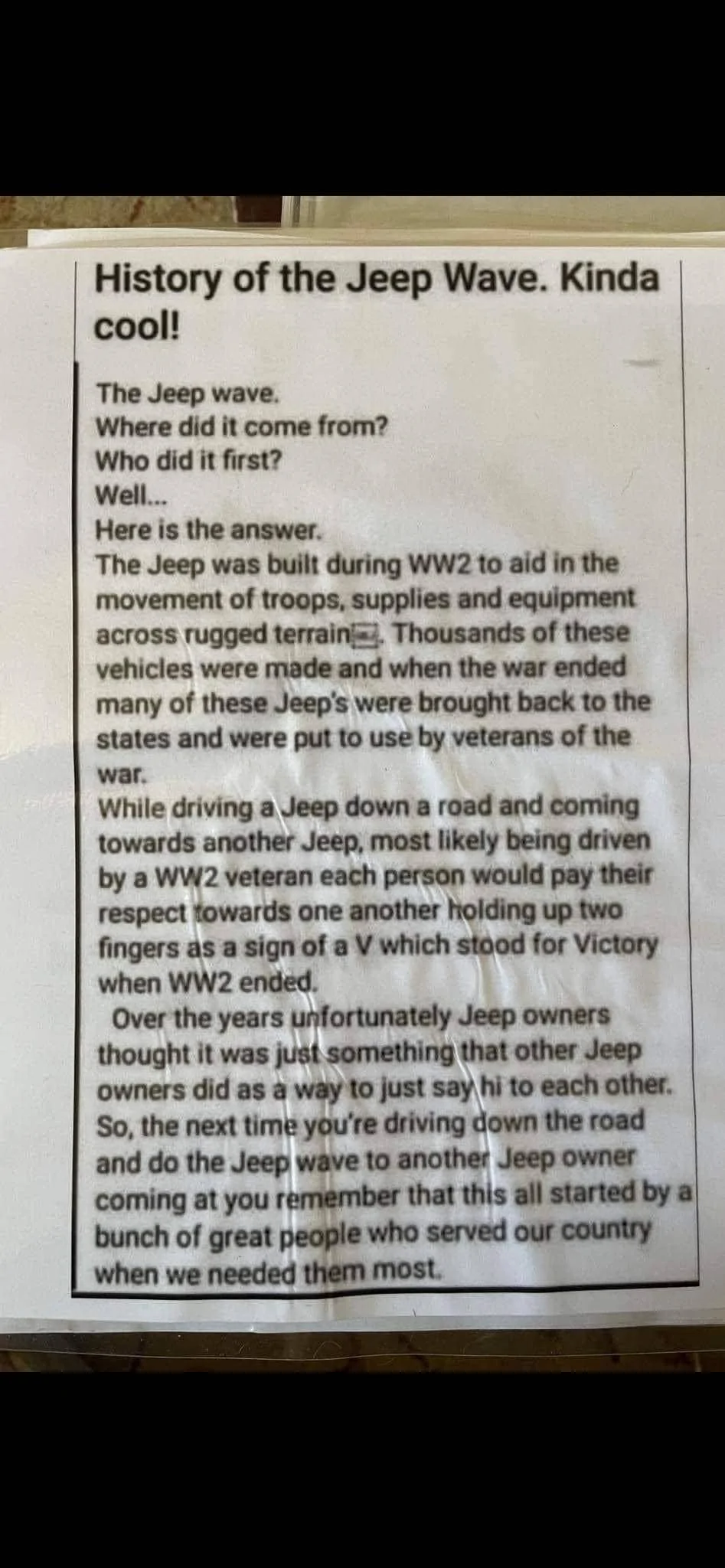 Jeep Wrangler JL Jeep Wave Etiquette Jeep Wav