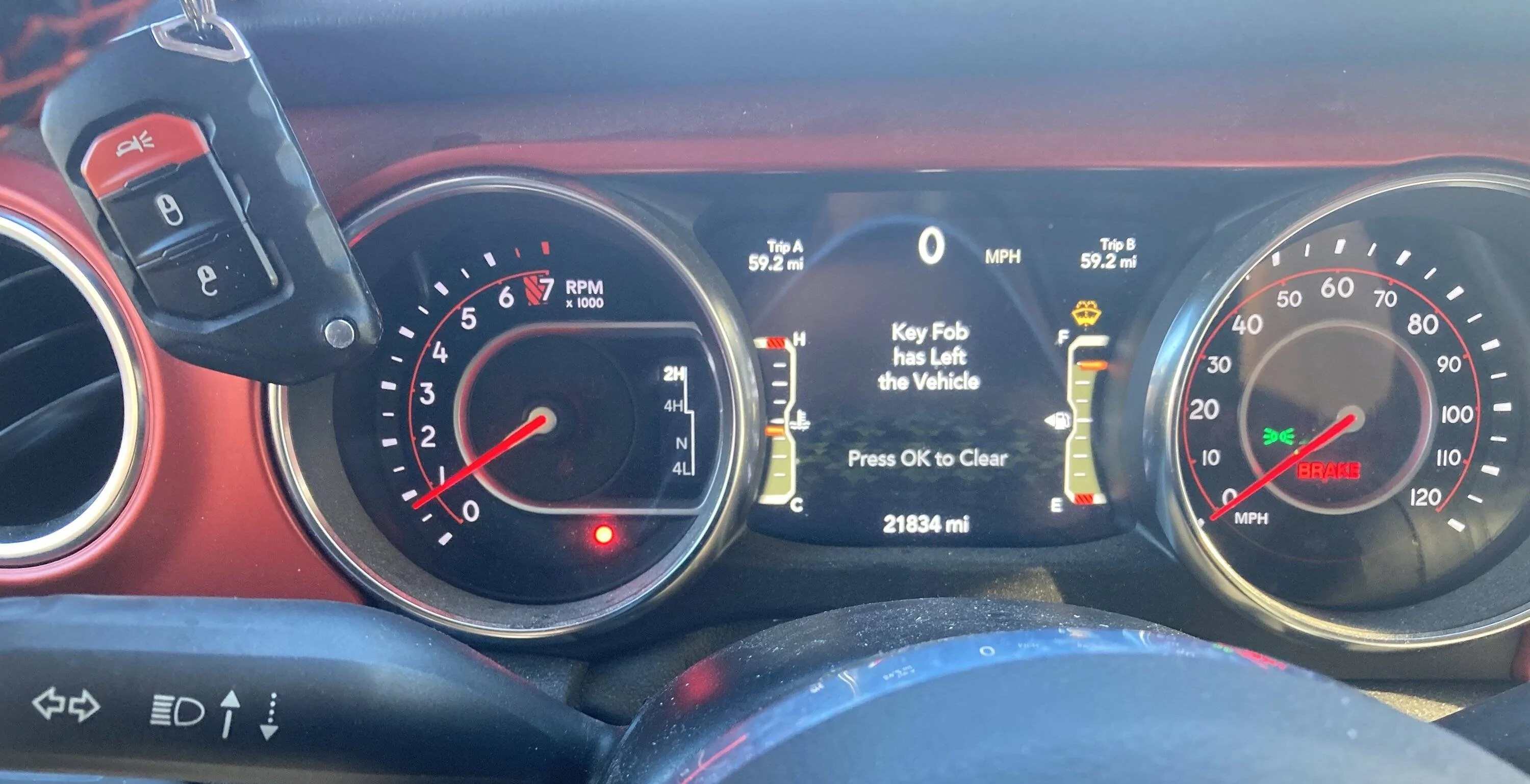 Jeep Wrangler JL Fob has Left the Vehicle FobHasLeft