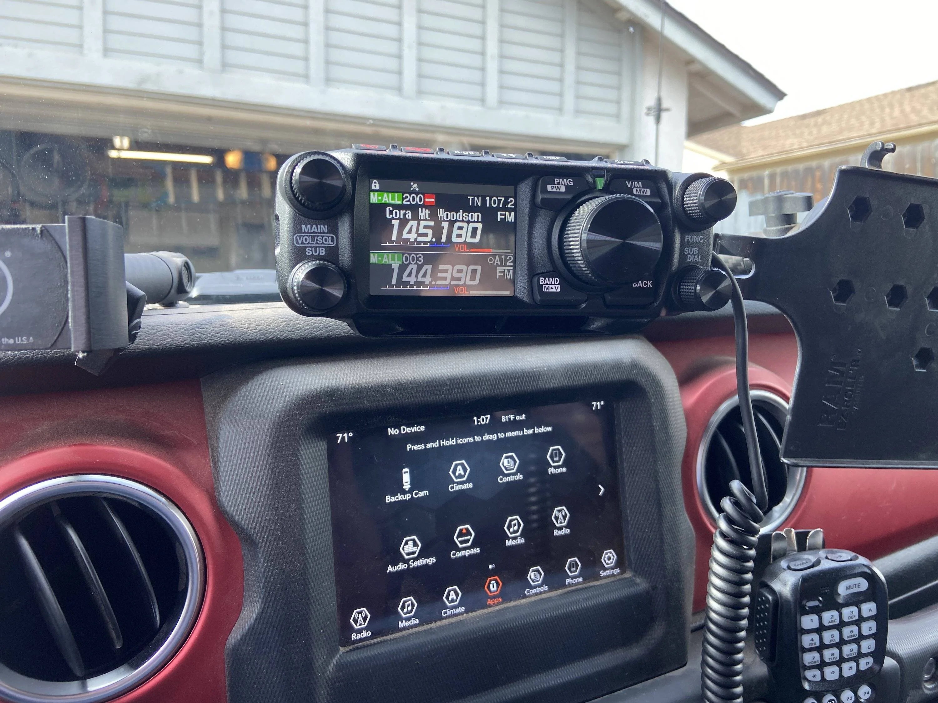 Jeep Wrangler JL Install notes (and pictures!) for Yaesu FTM-500 dual-band ham radio IMG_6931