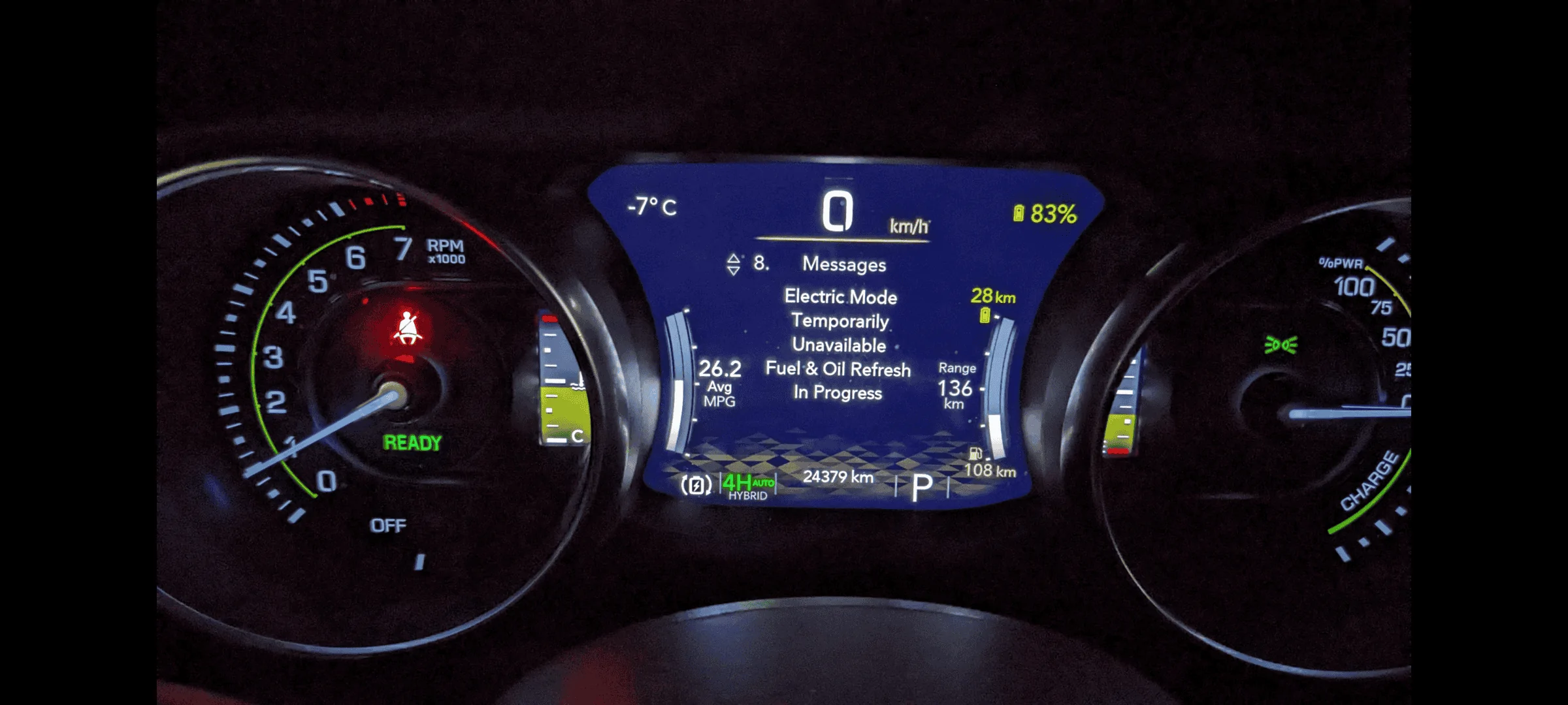 Jeep Wrangler JL 4xe Electric Mode Temporarily Unavailable msg 1000015761