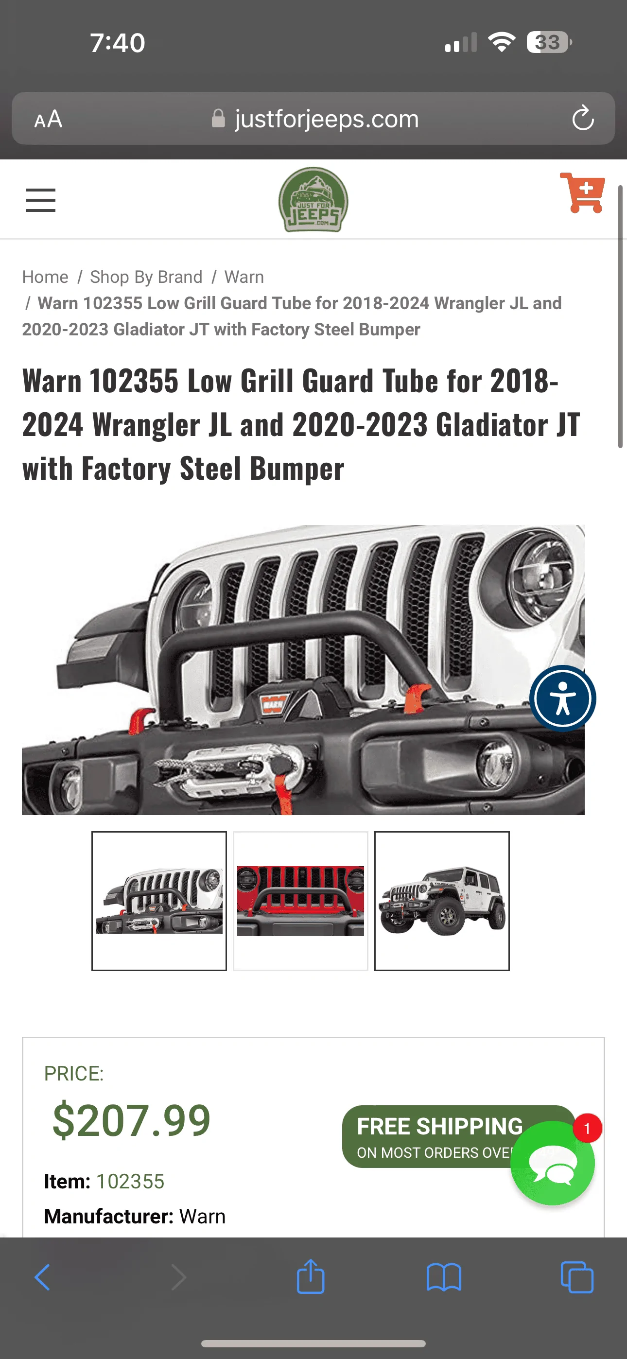 Jeep Wrangler JL Warn Low Grill Guard Tube? IMG_8947