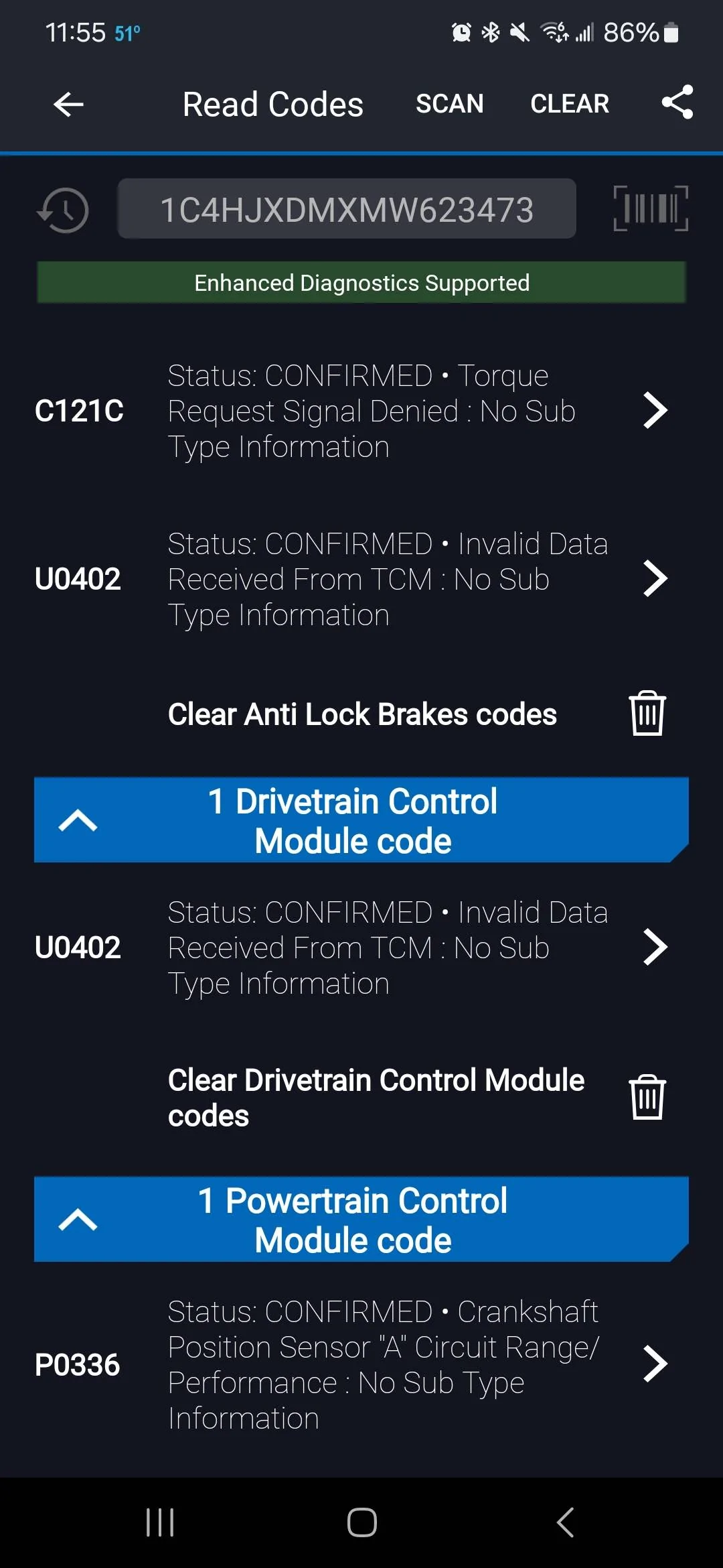 Jeep Wrangler JL Odd series of errors Screenshot_20240117_115546_BlueDriver
