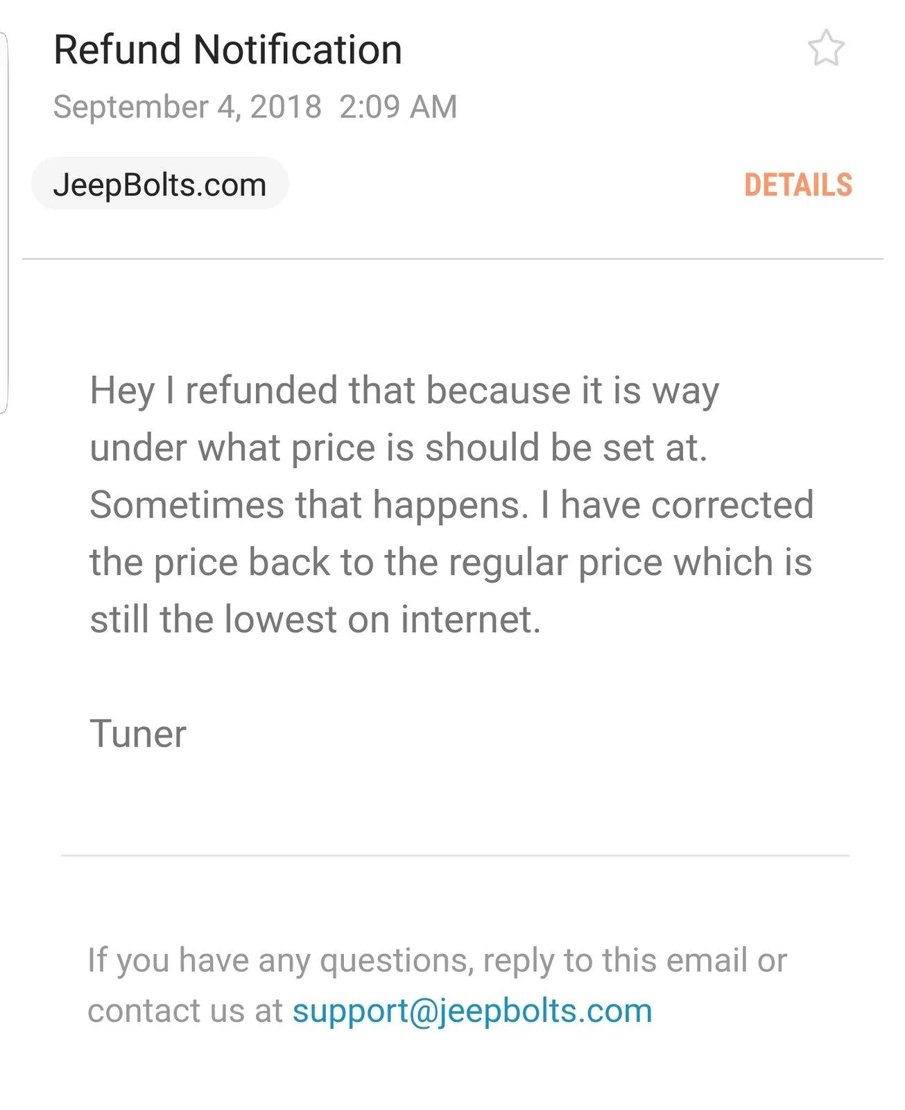 Jeep Wrangler JL Lesson Learned: JeepBolts.com Screenshot_20180904-064013_Email