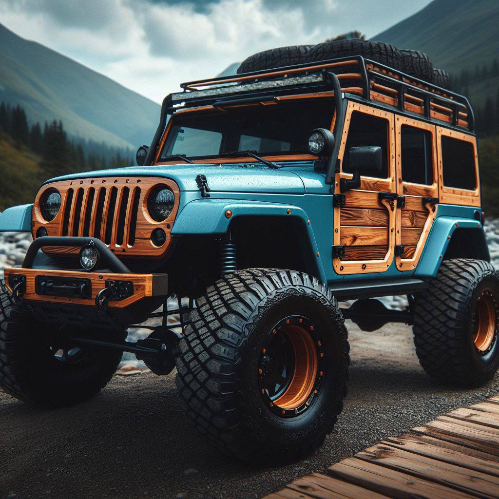 Jeep Wrangler JL Jeep Dreams (AI generated) Blue Woody