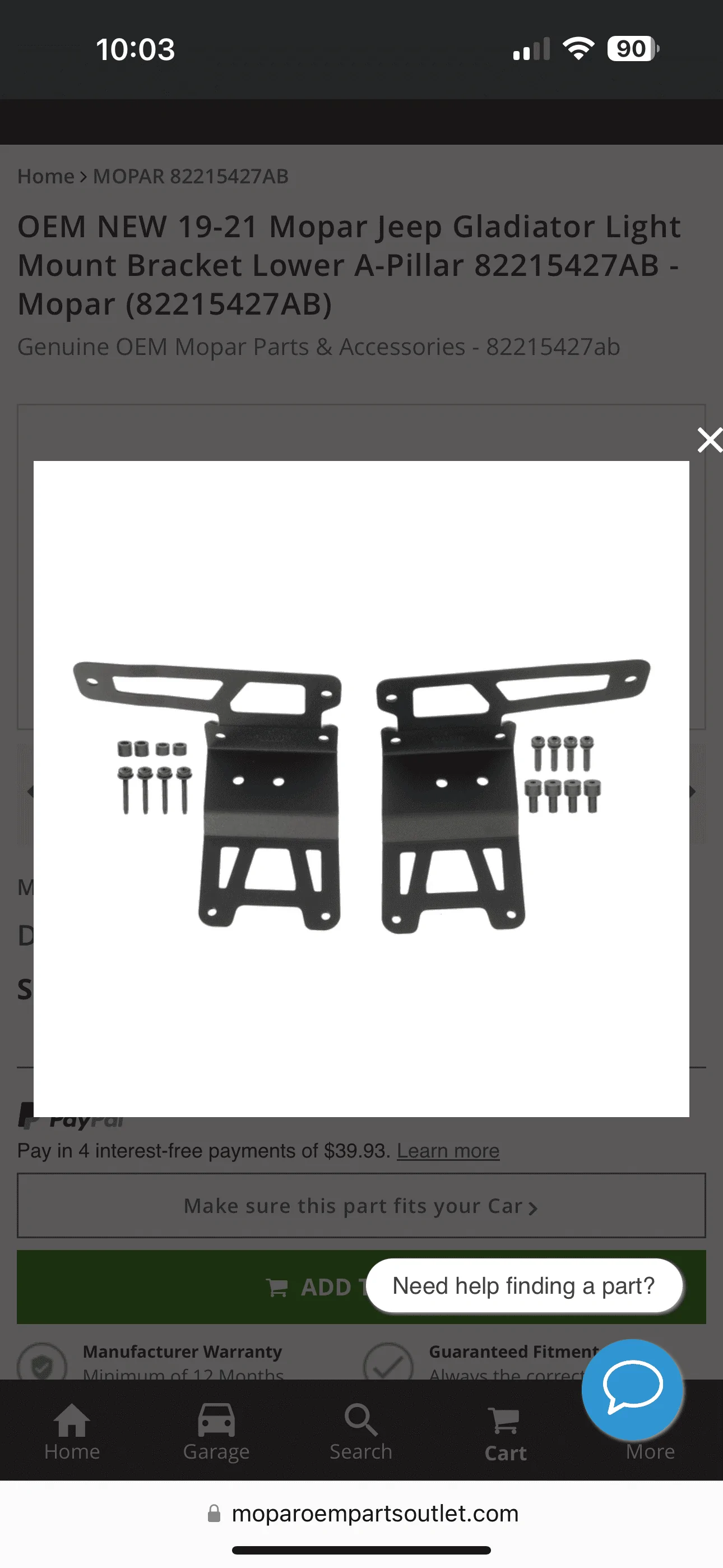 Jeep Wrangler JL WTB Mopar A-Pillar Light Brackets IMG_1324