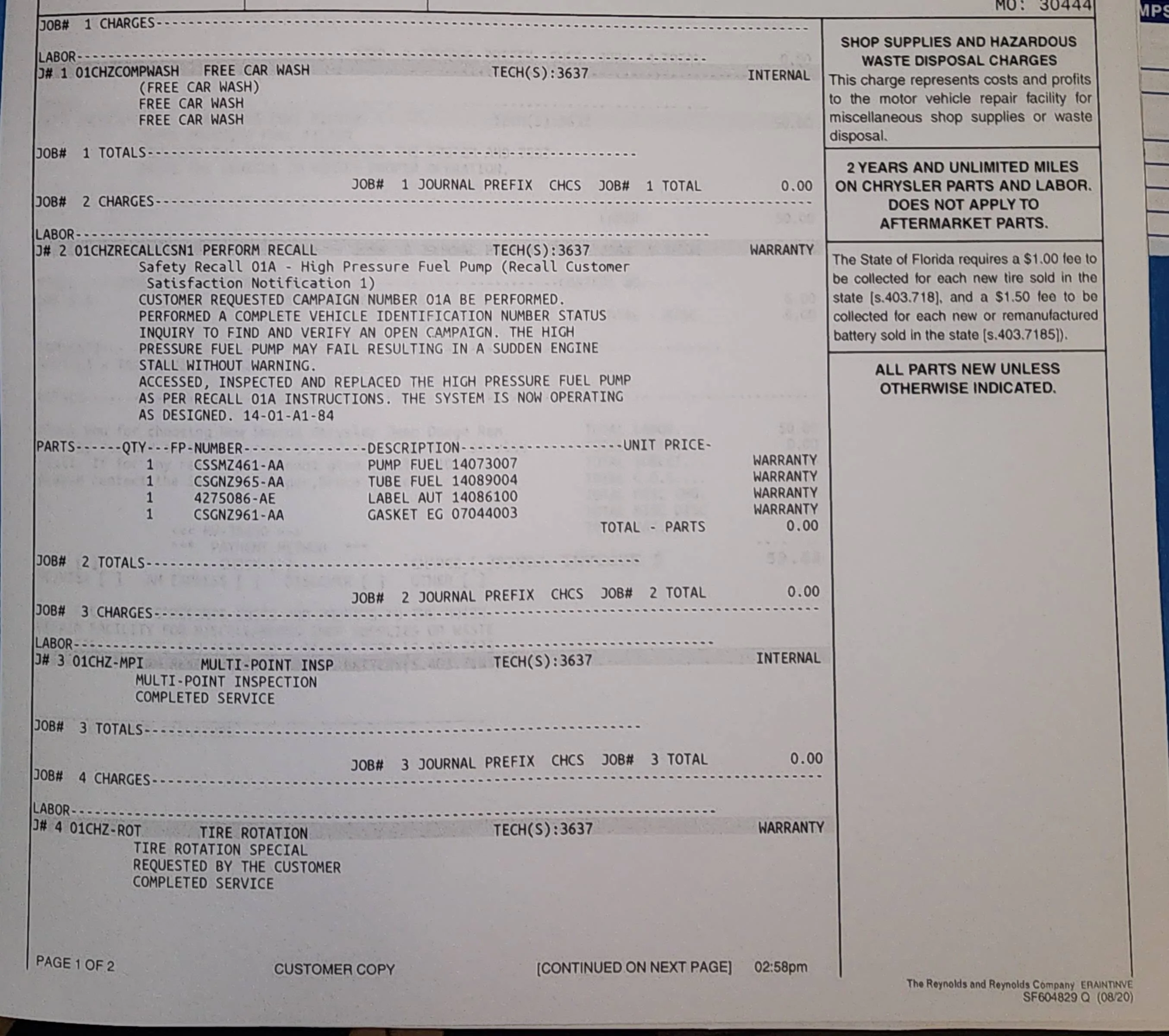 Jeep Wrangler JL HPFP Recall Completed ? 20240131_181038