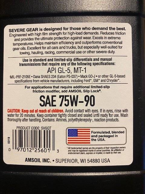 Jeep Wrangler JL Friction Modifier or no? Amsoil Amsoil 1