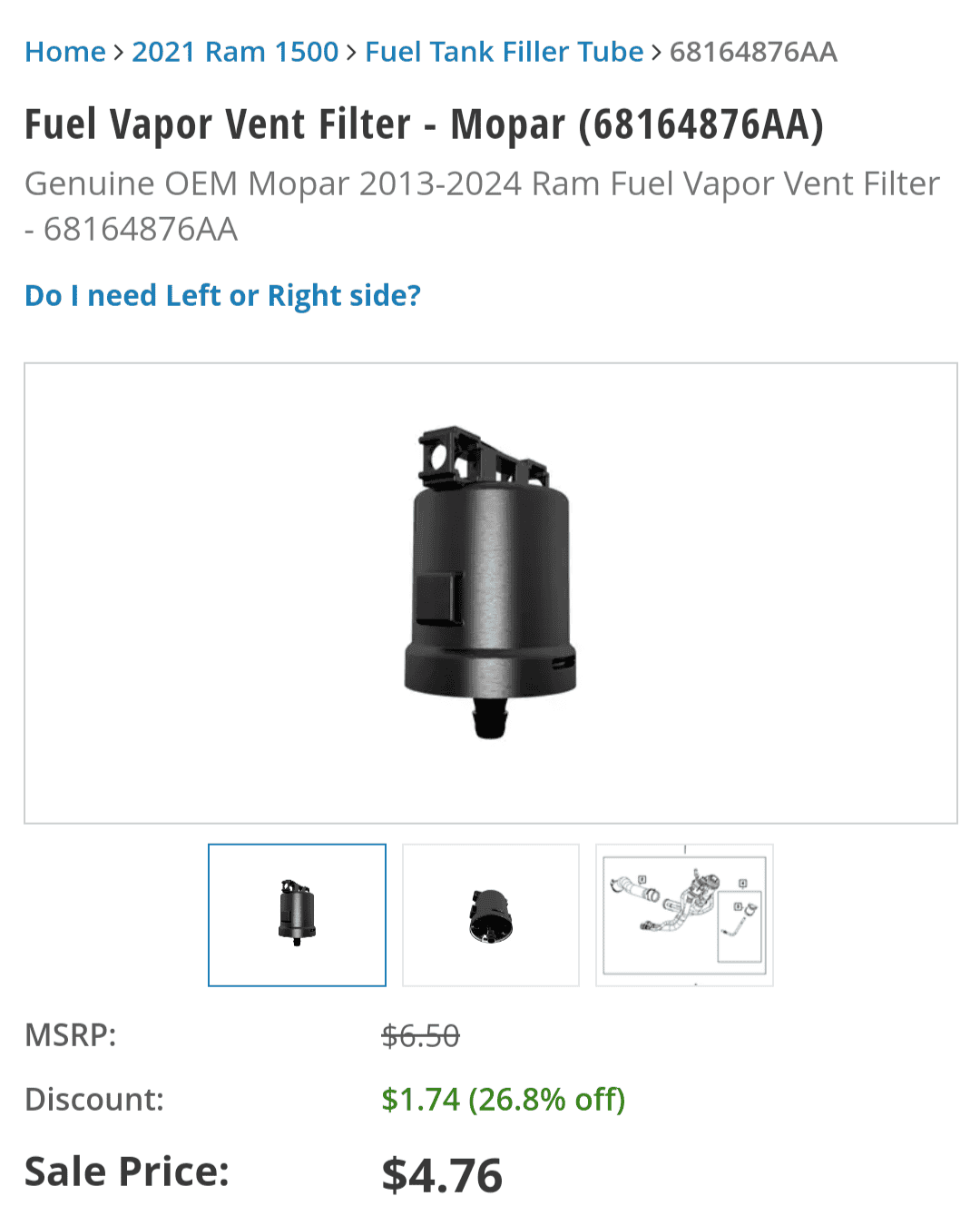 Jeep Wrangler JL Are OEM 3.0 Fuel Caps Vented? Screenshot_20240204-163138-091