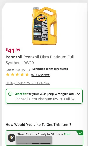 Jeep Wrangler JL 0w20 more engine wear? pennzoil1