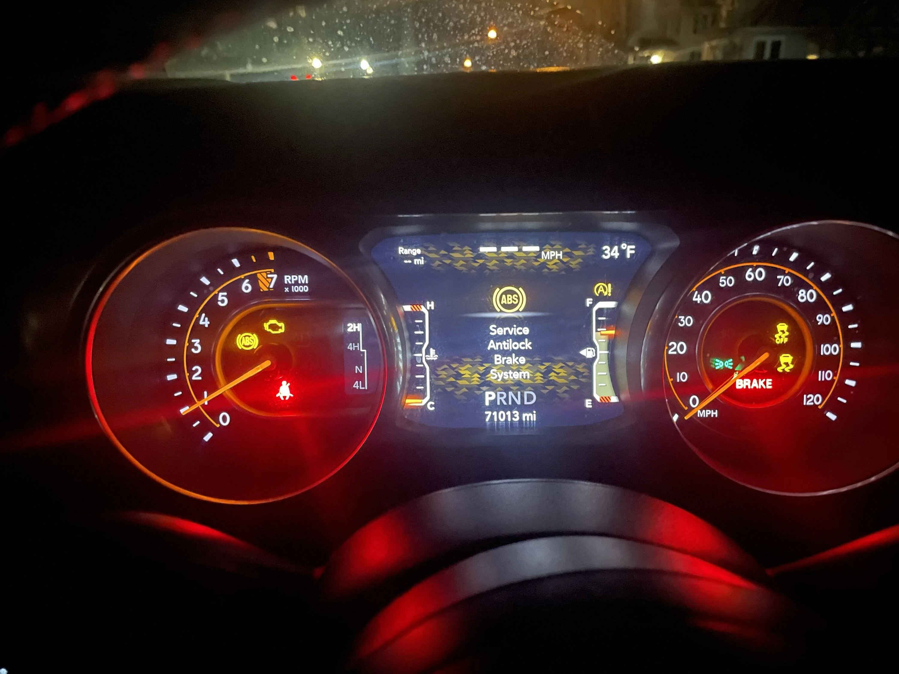 Jeep Wrangler JL Dash lighting up like a Christmas tree IMG_0279