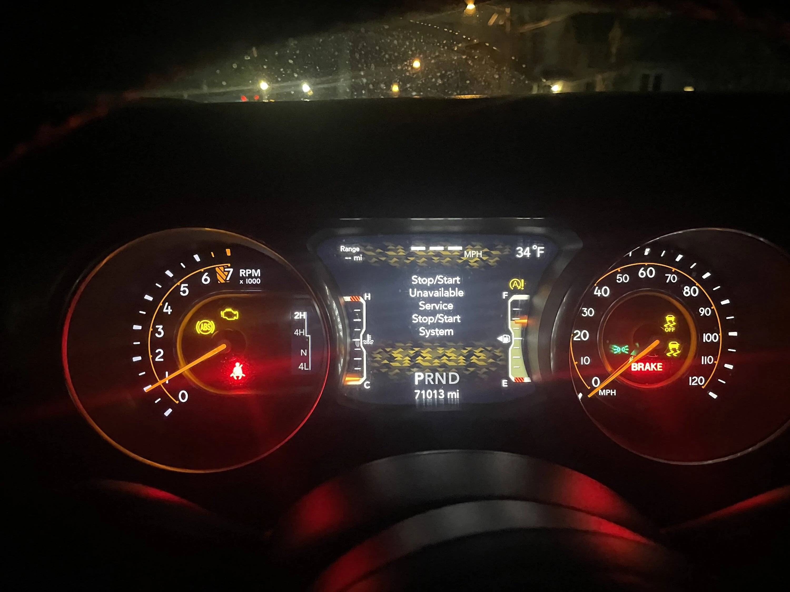 Jeep Wrangler JL Dash lighting up like a Christmas tree IMG_0281