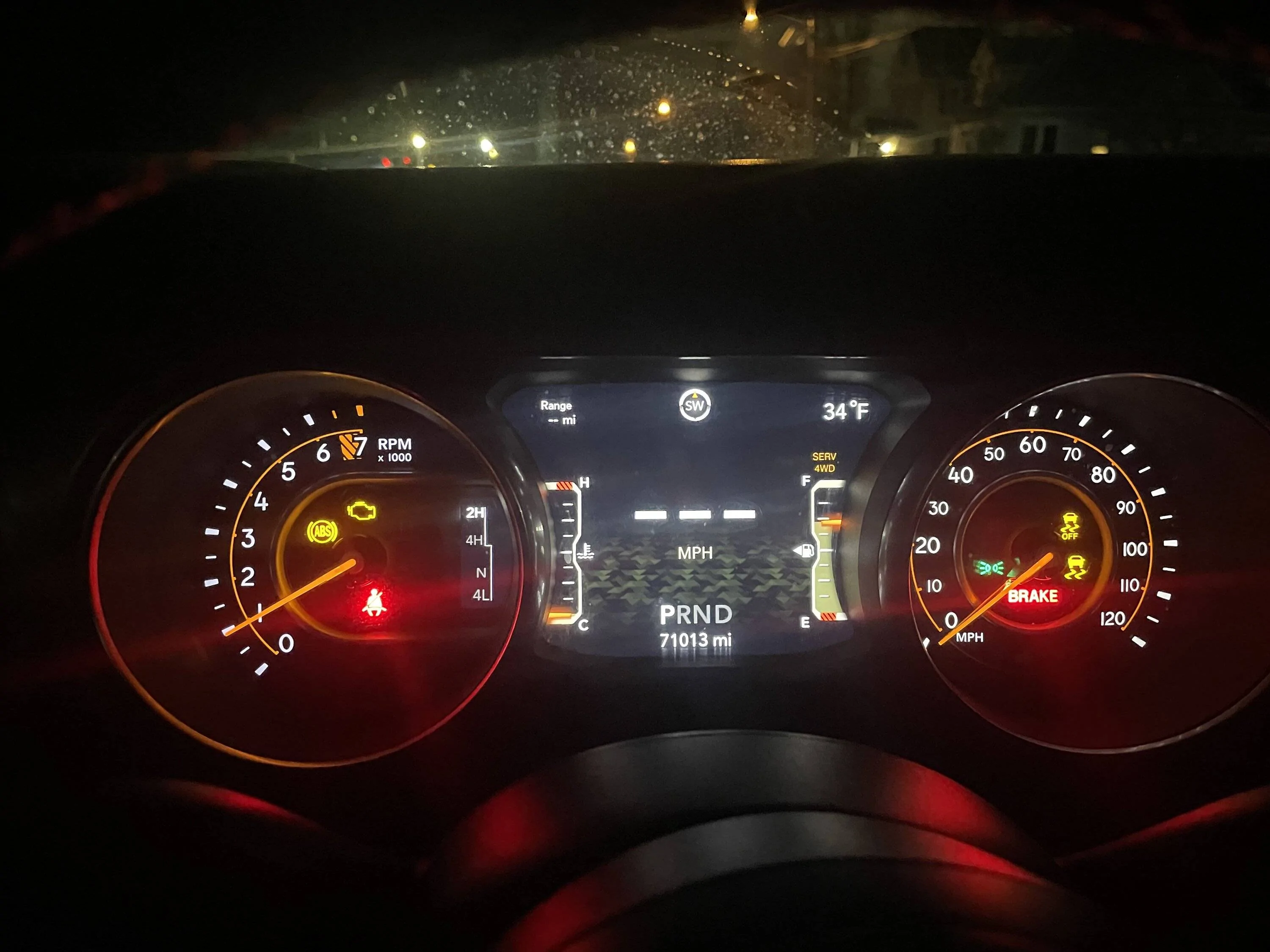 Jeep Wrangler JL Dash lighting up like a Christmas tree IMG_0282