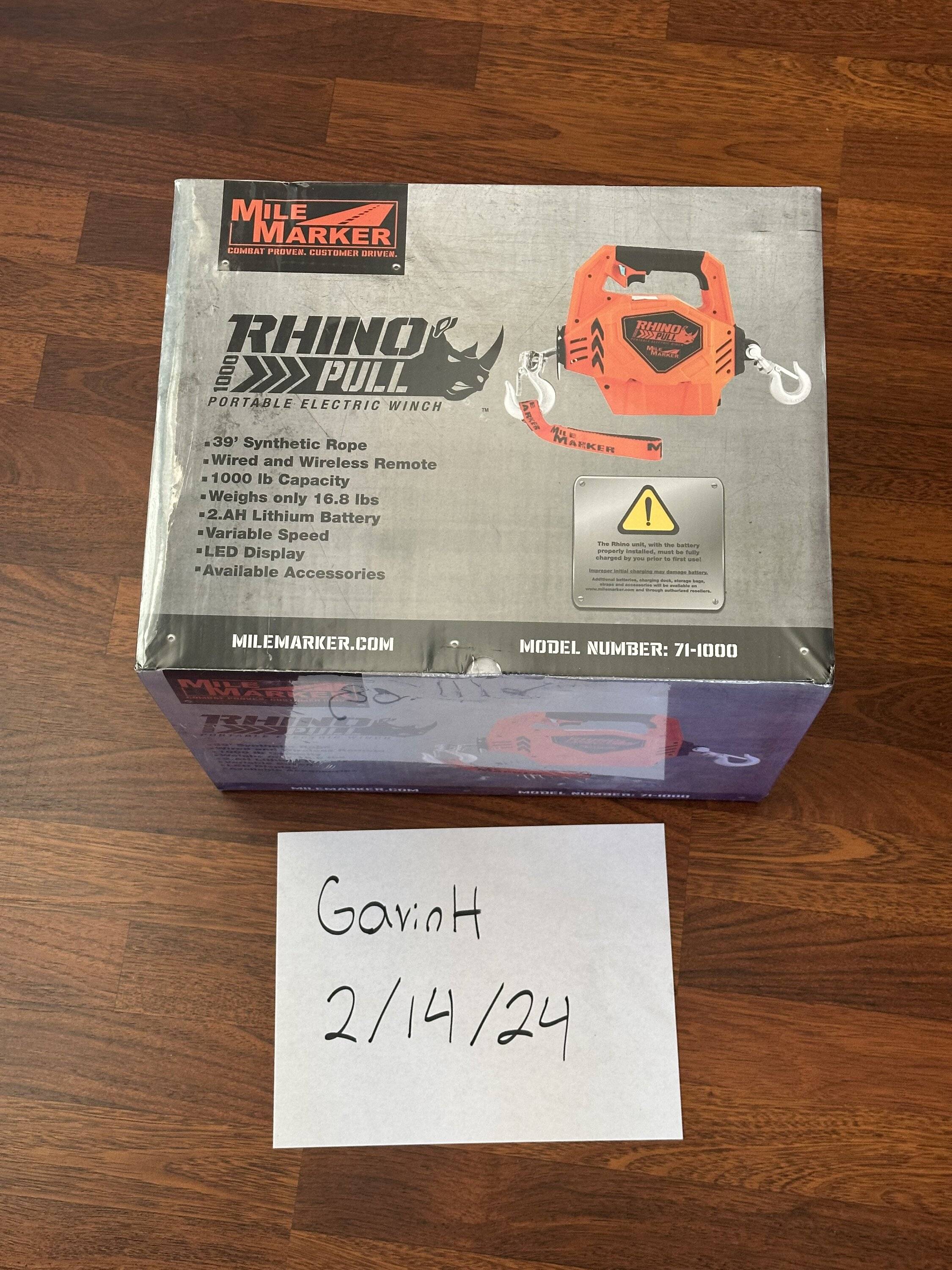 Jeep Wrangler JL Mile Marker Rhino Pull Winch $350 IMG_9913