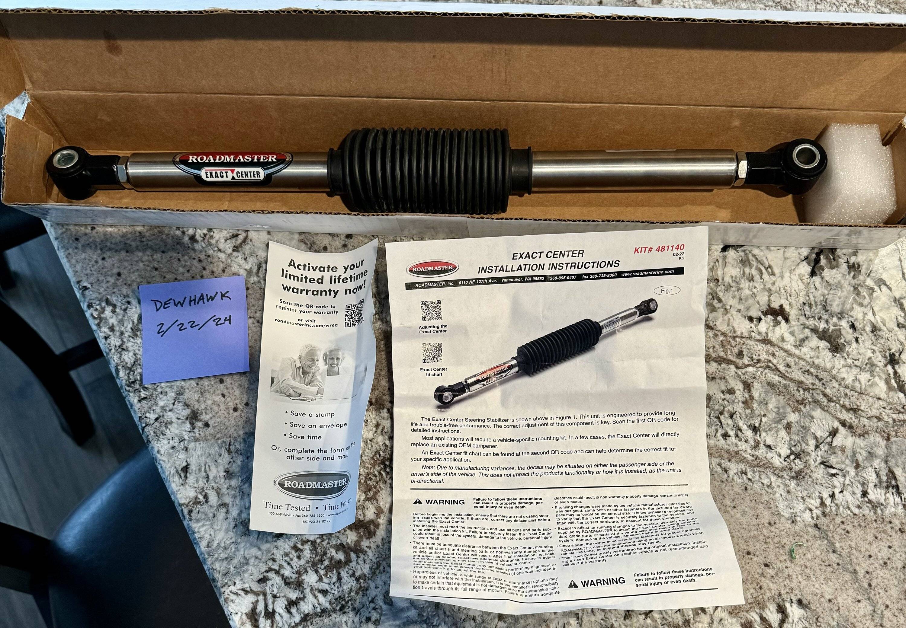 Jeep Wrangler JL Roadmaster Exact Center Stabilizer IMG_4260