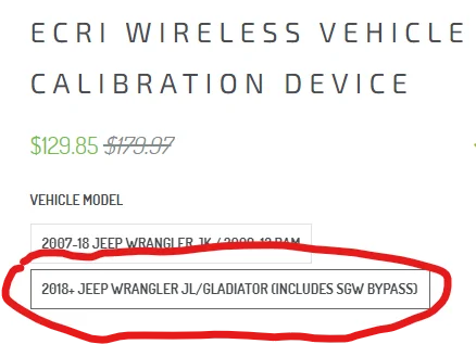 Jeep Wrangler JL Calibration after new tires 1709150091828