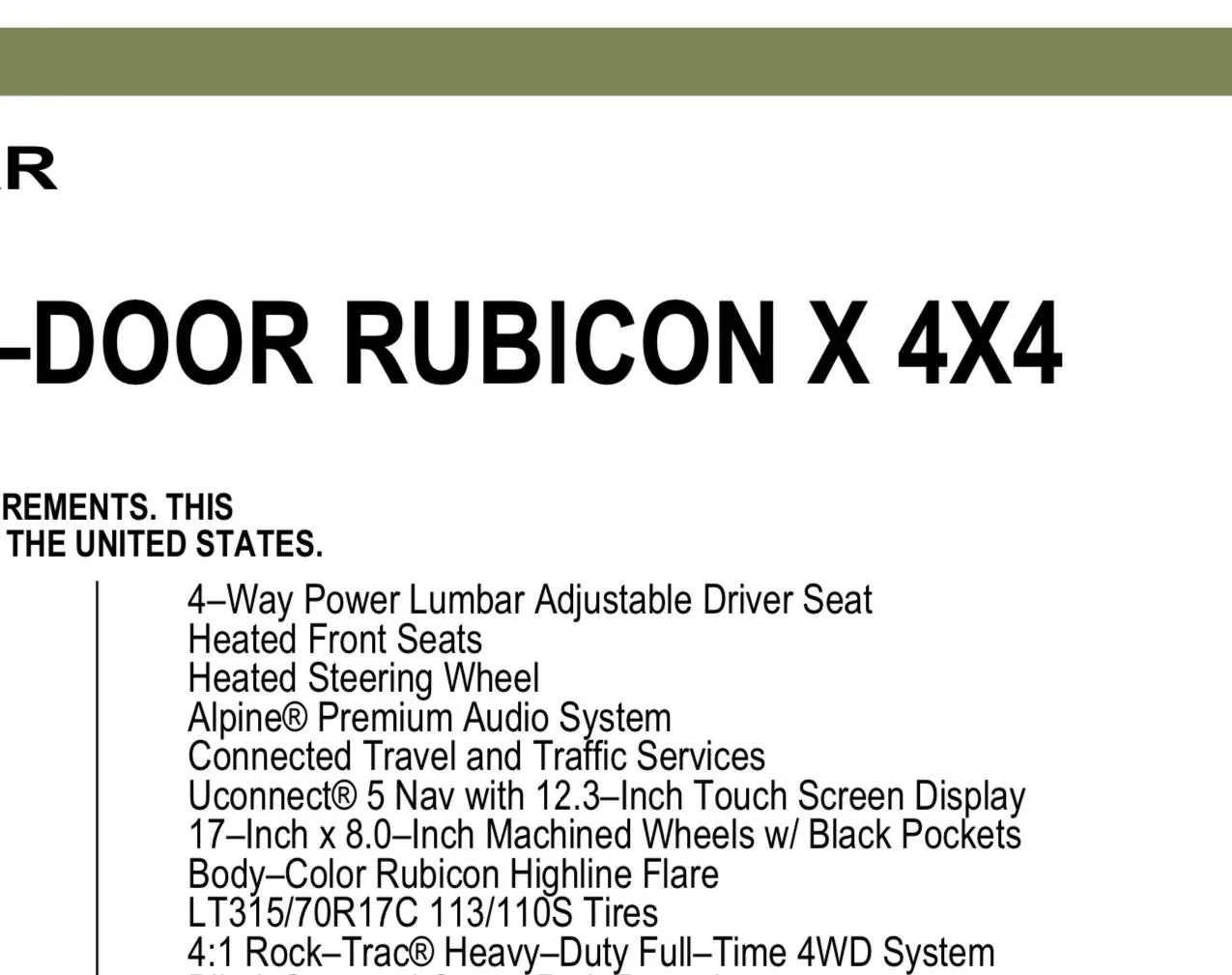 Jeep Wrangler JL Identifying Selec-Trac From Window Sticker IMG_0386